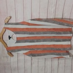 Lane Bryant size 24 Cream, orange, and grey silky tank top